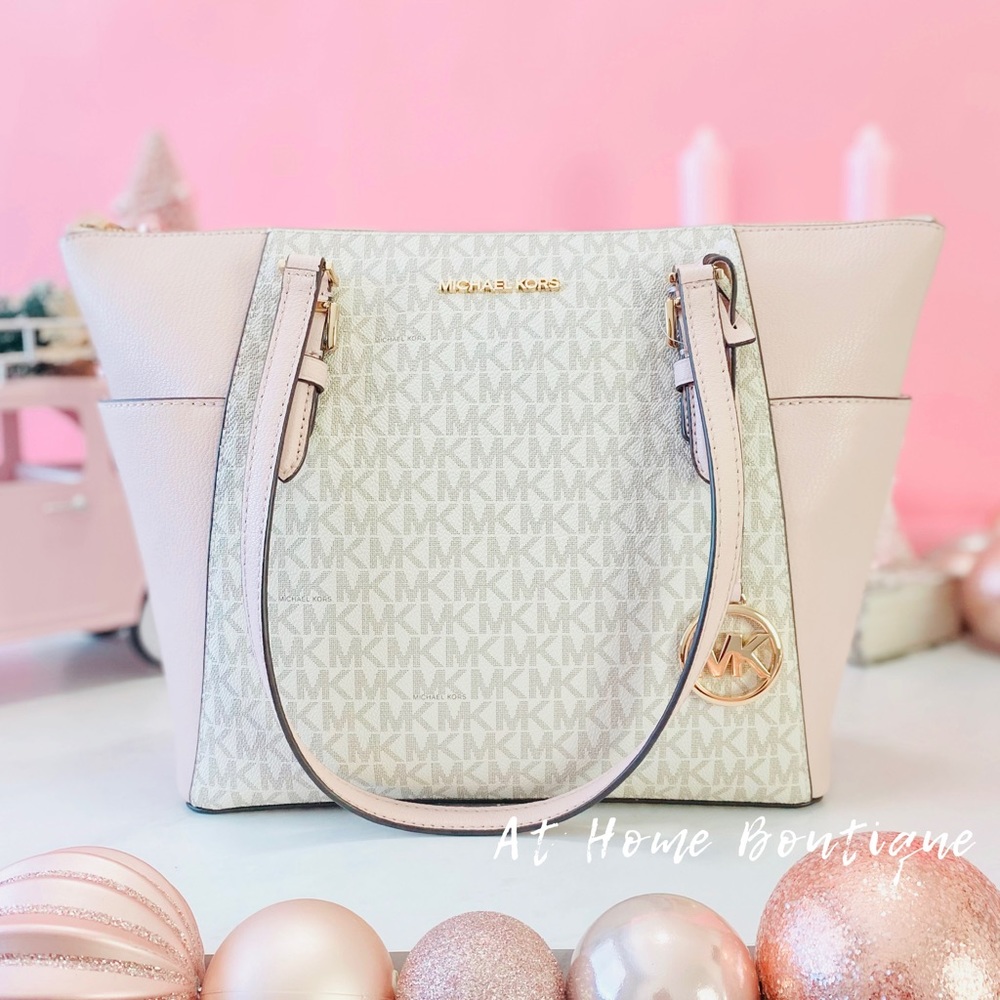 👜 MICHAEL KORS 🌺 Leather Top-Zip Tote Bag